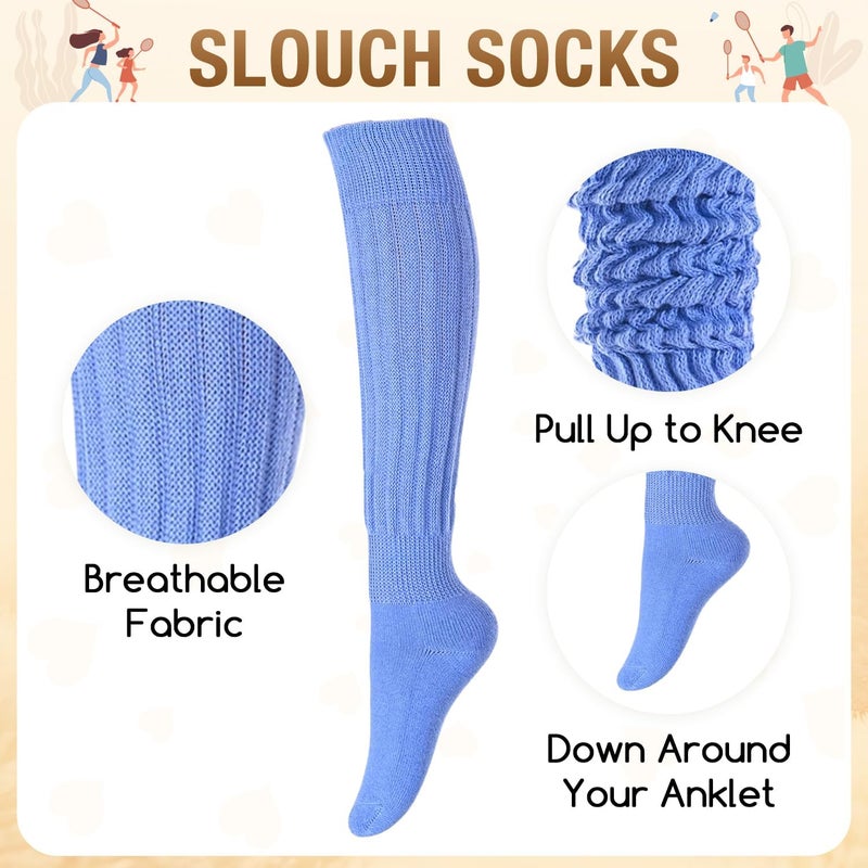 Zmart Women Slouch Socks - Cozy Scrunch Socks, 80s Style in White, Black, Orange & Cream - Image 4
